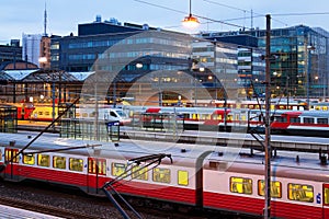 Central railway station in Helsinki, Finland