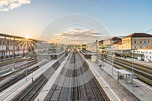 Central railway station in Regensburg, Bavaria, Germany