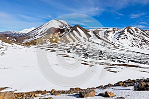 Central and Red Crater in the Tongariro National Park, New Zealand