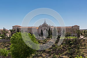 Central School of Physical Education of Spain front facade or ECEF, a classical building used for military training center of the