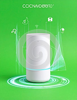 Futuristic Smart Home Hub with Digital Interface