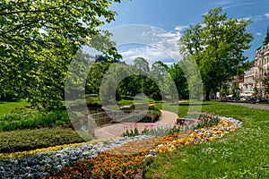 Central spa park in Marianske Lazne Marienbad