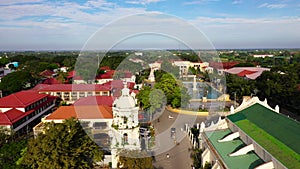 The central square in the city of Vigan, top view.