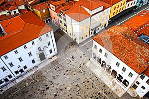 Central square of coastal town Koper in Slovenia