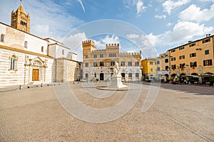 Central square in Grosseto town in Italy photo