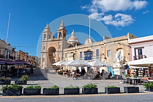 Main square of Marsaxlokk fishing village, Malta island