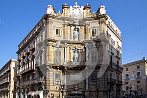 Quattro Canti di citta in Palermo, Sicily, Italy photo