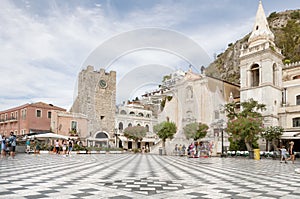 Central square in Taormina, Sicily