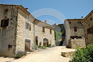 The central square in the tiny village of La Chaudiere in the Drome region of France