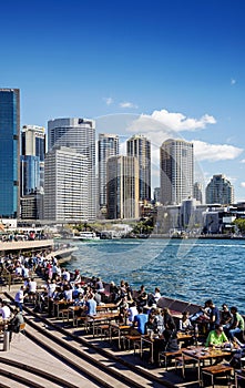 Central sydney CBD area skyline and circular quay in australia