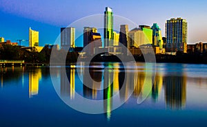 Central Texas Magical Skyline Reflection Austin Texas