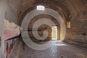 The Central Thermae. Roman bath. Ercolano. Herculaneum. Naples. Italy