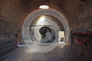 The Central Thermae. Roman bath. Ercolano. Herculaneum. Naples. Italy photo