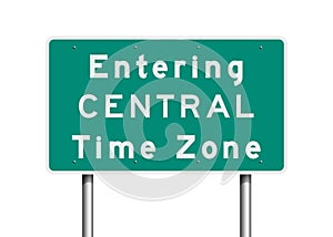 Central Time Zone road sign