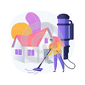 Central vacuum system abstract concept vector illustration.