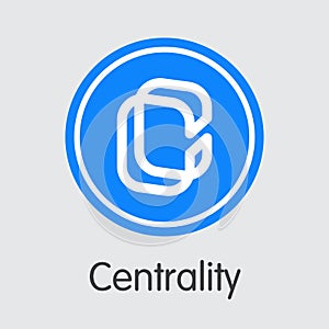 Centrality Cryptographic Currency - Vector Trading Sign.