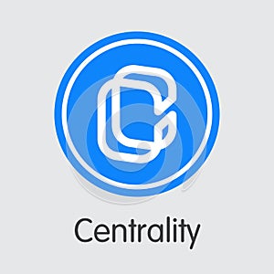Centrality Cryptographic Currency - Vector Trading Sign. photo