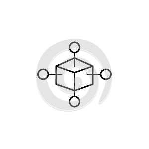 centralized, block chain icon. Element of block chain icon for mobile concept and web apps. Thin line centralized, block chain