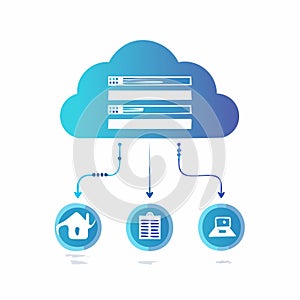 Centralized Cloud Data Storage and Connectivity Concept