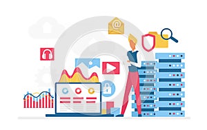 Centralized cloud server hosting digital information