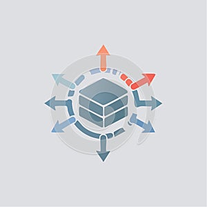 Centralized Data Distribution Hub Icon