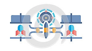 Centralized data management for efficient system control. vector design Generative AI