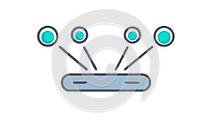 Centralized Data Point: Distributed Network & Information Hub, vector design Generative AI