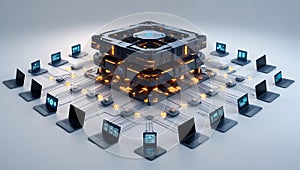 Centralized Data Processing Hub with Multiple Laptops