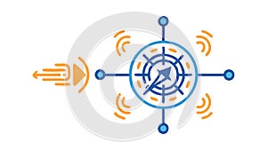 Centralized Data Processing and Network Hub Icon, Technology, vector design Generative AI