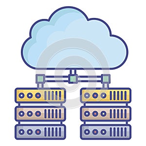Centralized database Fill Vector icon which can easily modify or edit