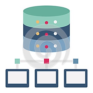 Centralized database Flat  Vector icon which can easily modify or edit