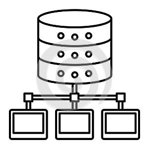 Centralized database Isolated Vector icon