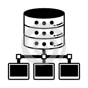 Centralized database Vector Icon which can easily modify or edit