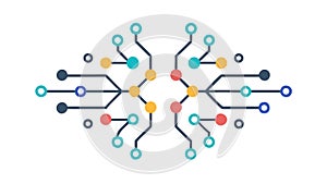 Centralized Digital Network Circuit Icon, Advanced Tech Core System, vector design Generative AI