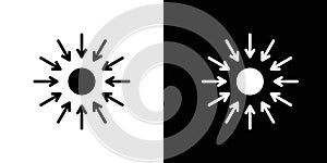 Centralized icon Isolated flat vector in outline