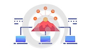 Centralized Network Distribution System, Data Connectivity Hub, vector design Generative AI