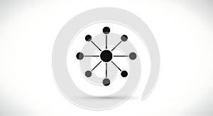 Centralized network hub and spoke connection symbol