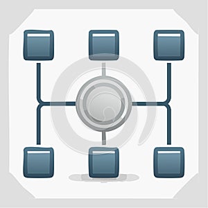 Centralized Network System and Connection Icon