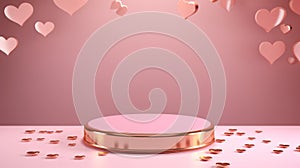 Centralized Pink Minimalistic Round 3D Podium