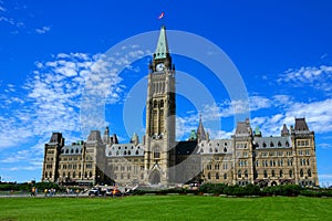 Centre Block of the Canadian Parliament buildings in Ottawa