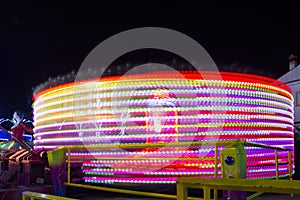 Centrifuge fun wheel moving at night