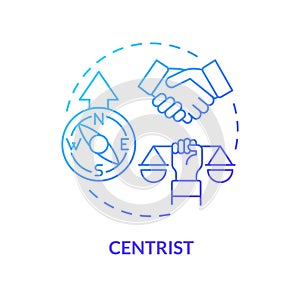 Centristic ideology blue gradient concept icon