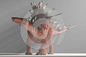 Centrosaur on a black background in the mist