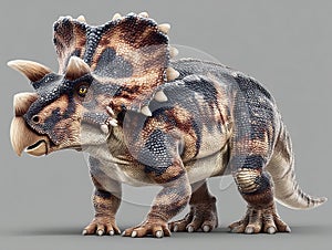 A centrosaurus dinosaur with its distinctive frill image