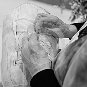 The centuries-old craftsmanship needle lace of Burano.