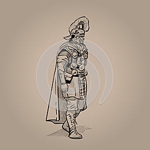 Centurion, Roman legion. Digital Sketch Hand Drawing photo