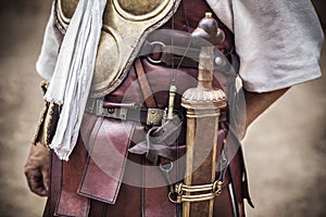 Centurion uniform and armour, the most famous officer in the Rom photo