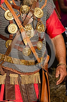centurion uniform of the roman legion, in an act of historical recreation. Festa dos Povos, Chaves. Portugal photo