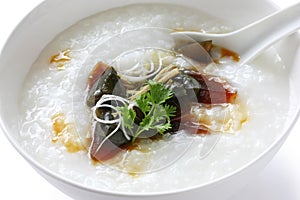 Century egg congee , chinese food photo