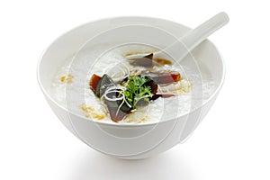 Century egg congee , chinese food photo